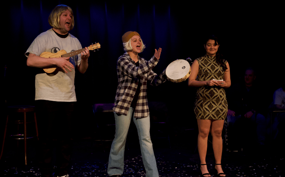 Nova Show Main Cast play the tamborine and a ukulele in this Nova Show sketch